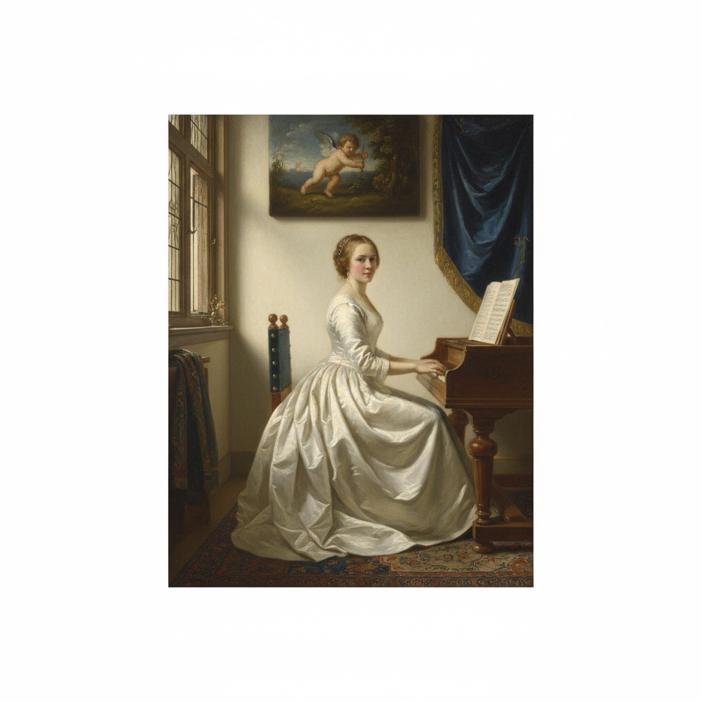 A Lady Standing at a Virginal — Johannes Vermeer
