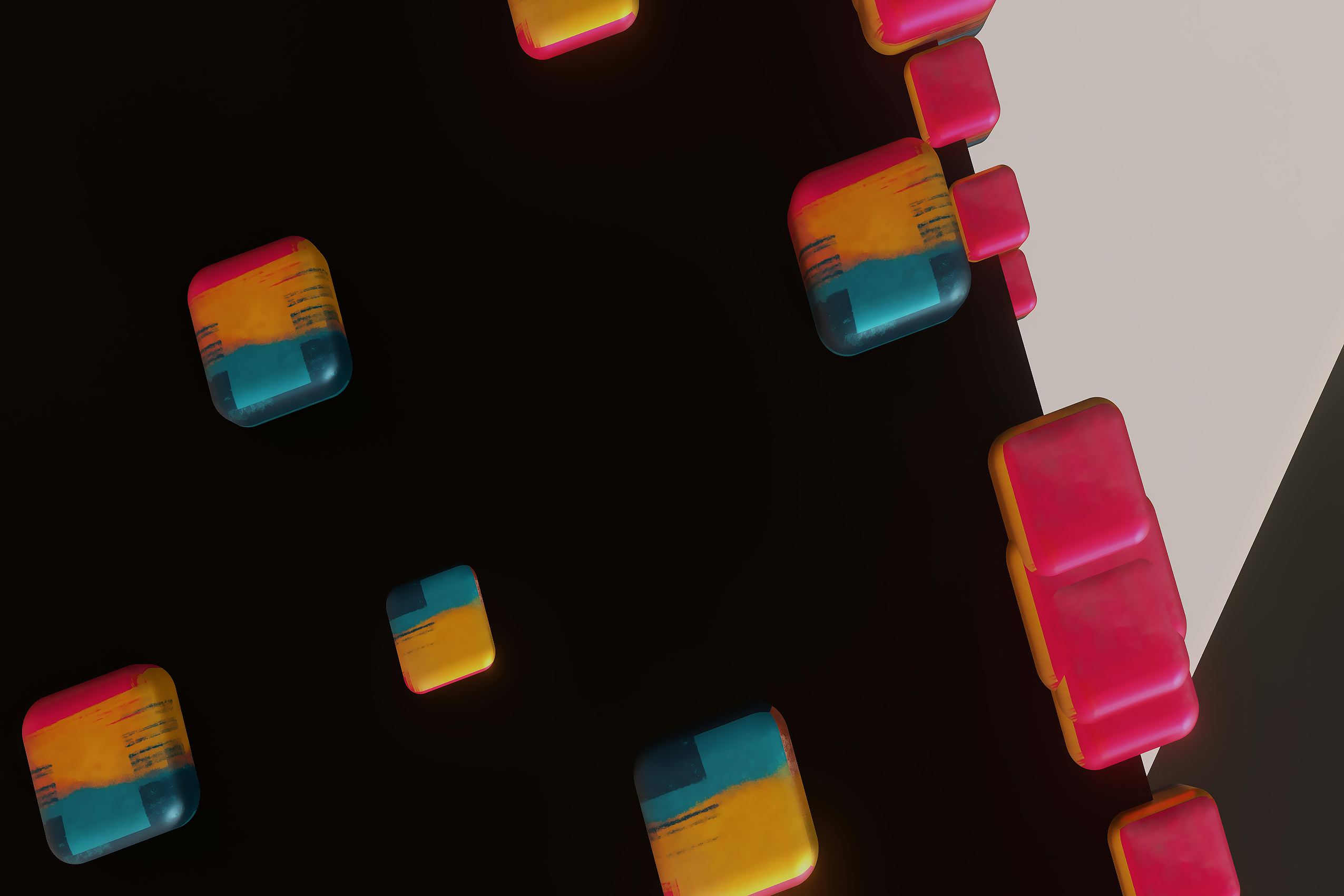 Abstract Floating Cubes