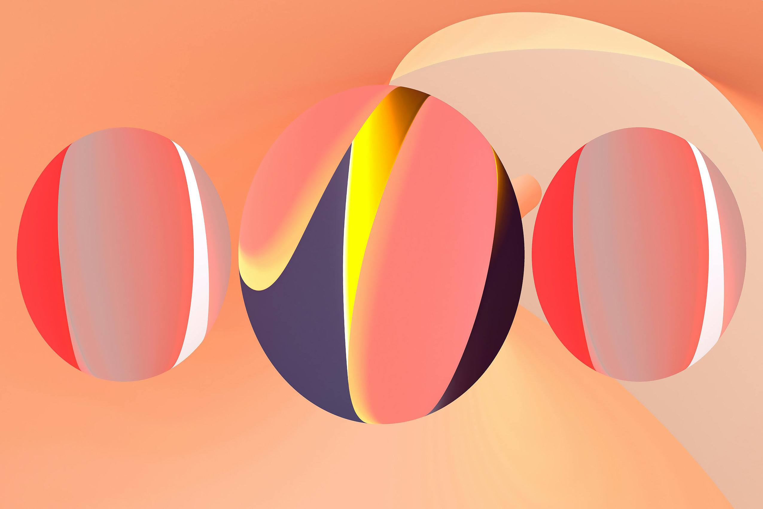 Abstract Peach Orbs