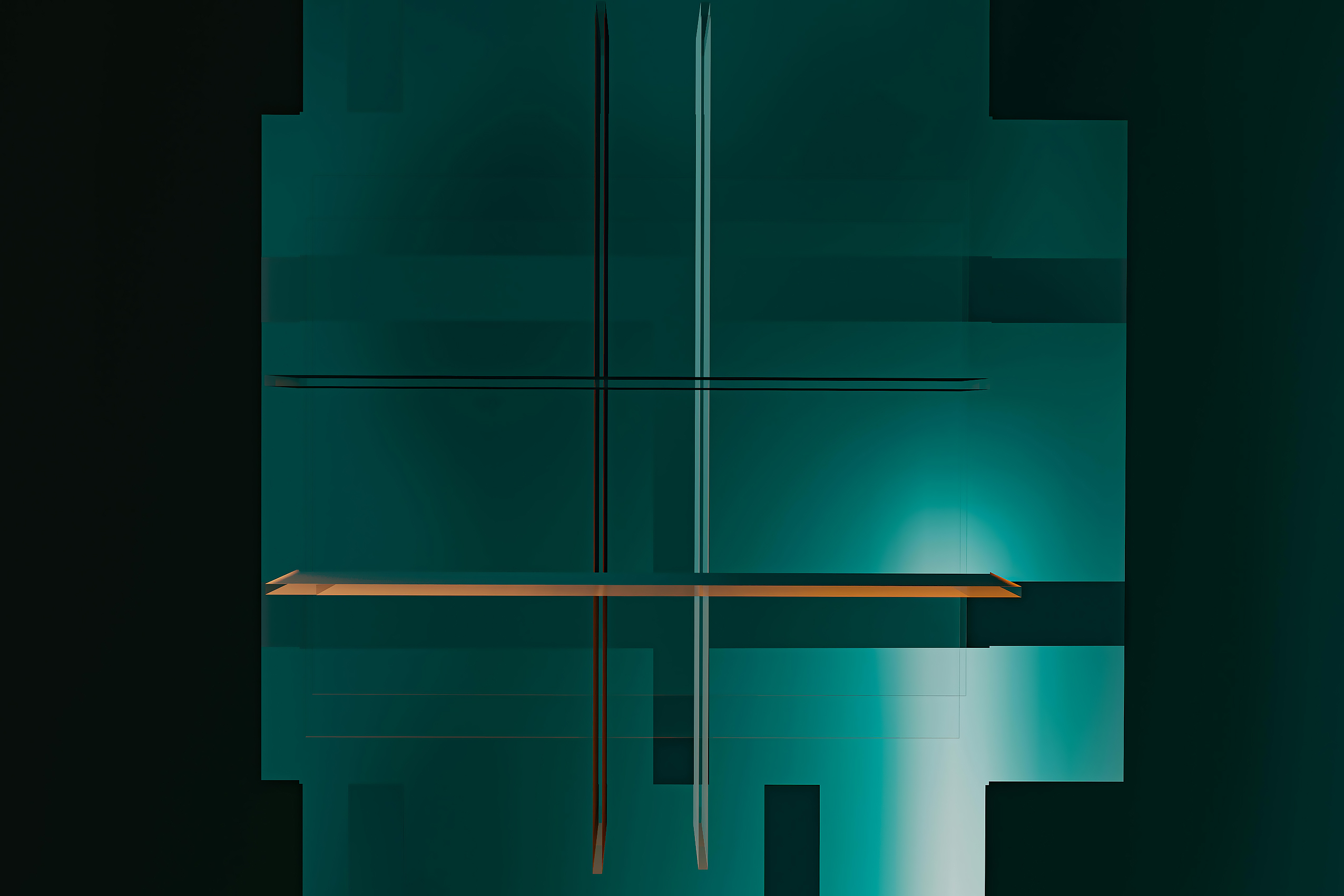 Abstract Teal Intersections