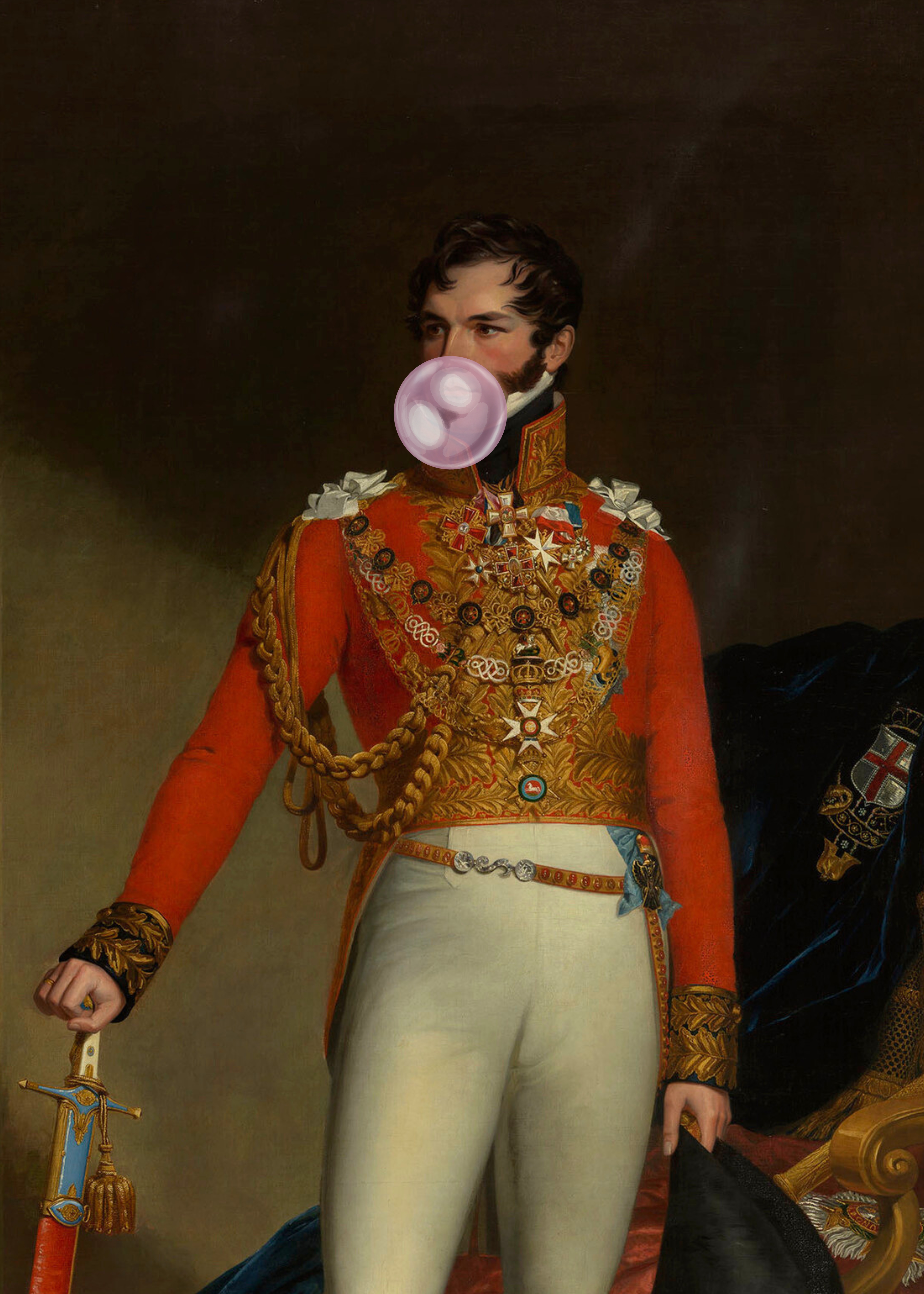Admiral Blowing Bubble Gum