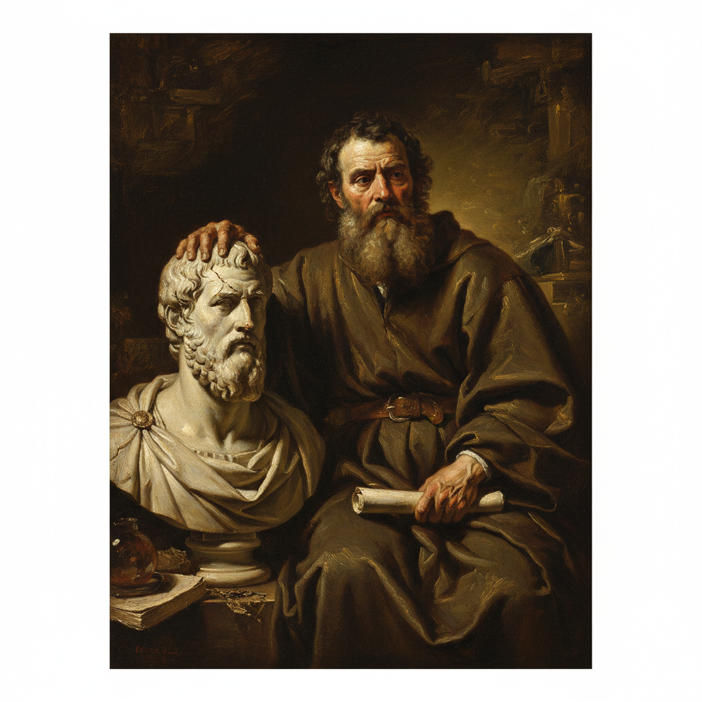 Aristotle with a Bust of Homer — Rembrandt van Rijn