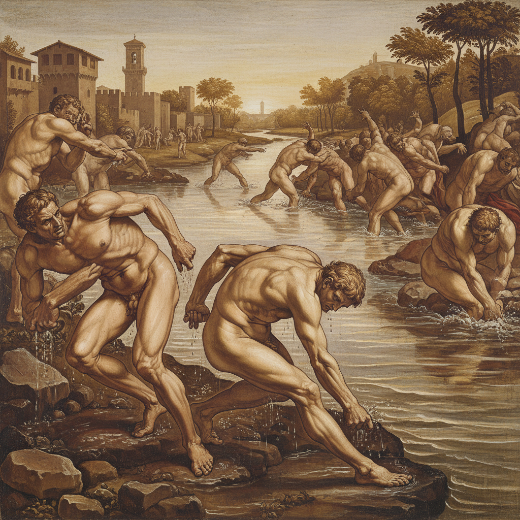 Battle of Cascina (cartoon) — Michelangelo