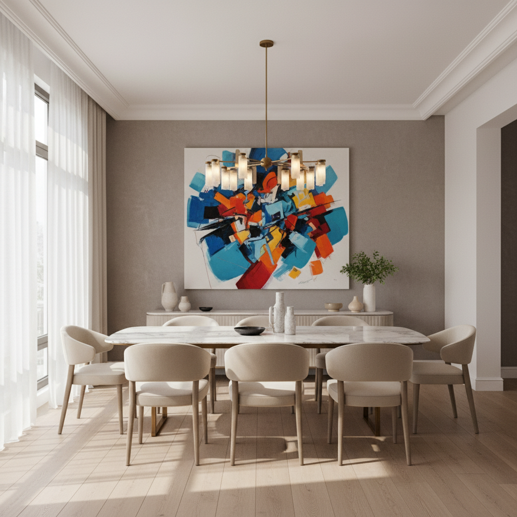 Crafting a Dining Room Around a Statement Art Piece