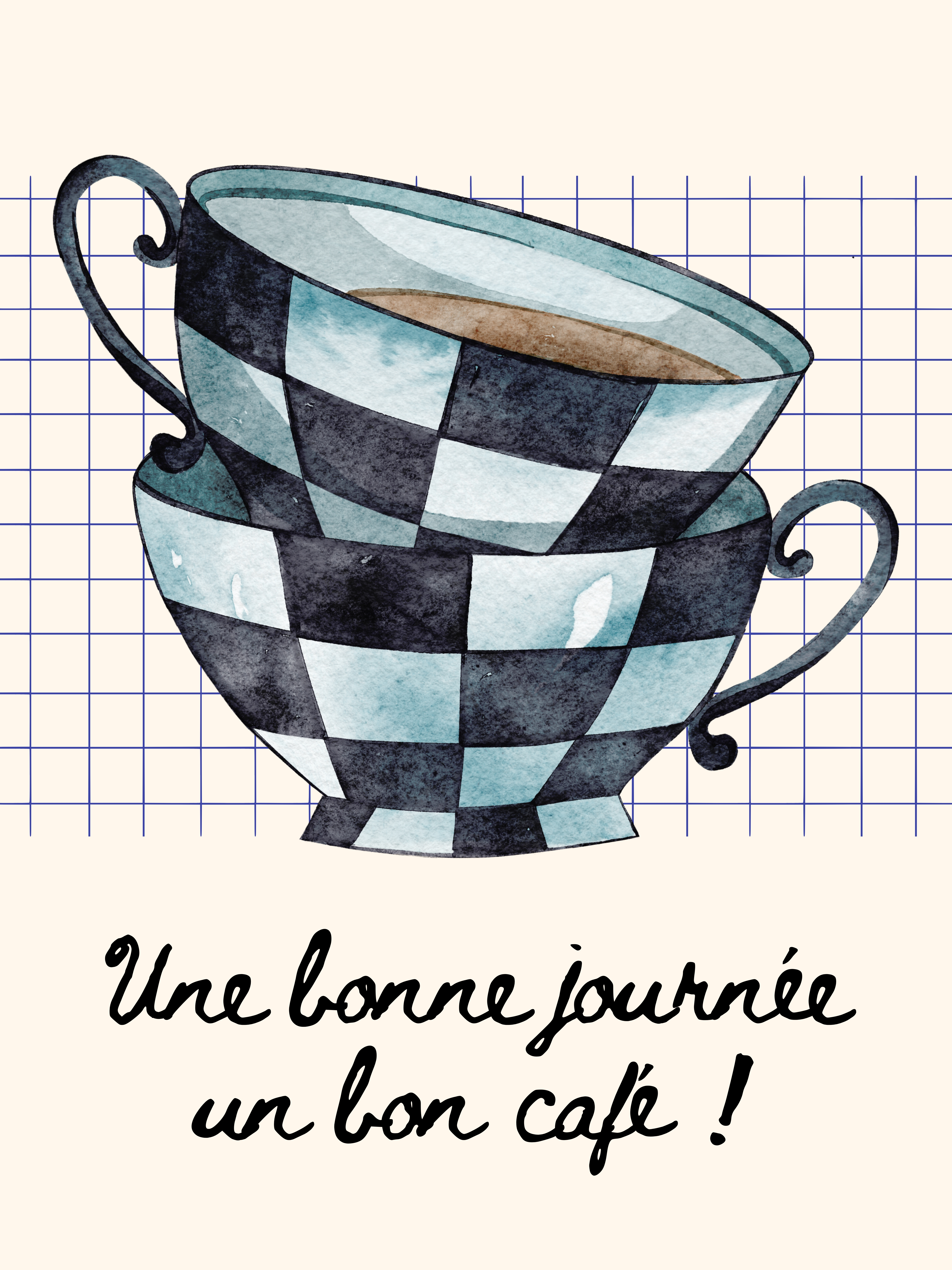 Blue Teacup Stack