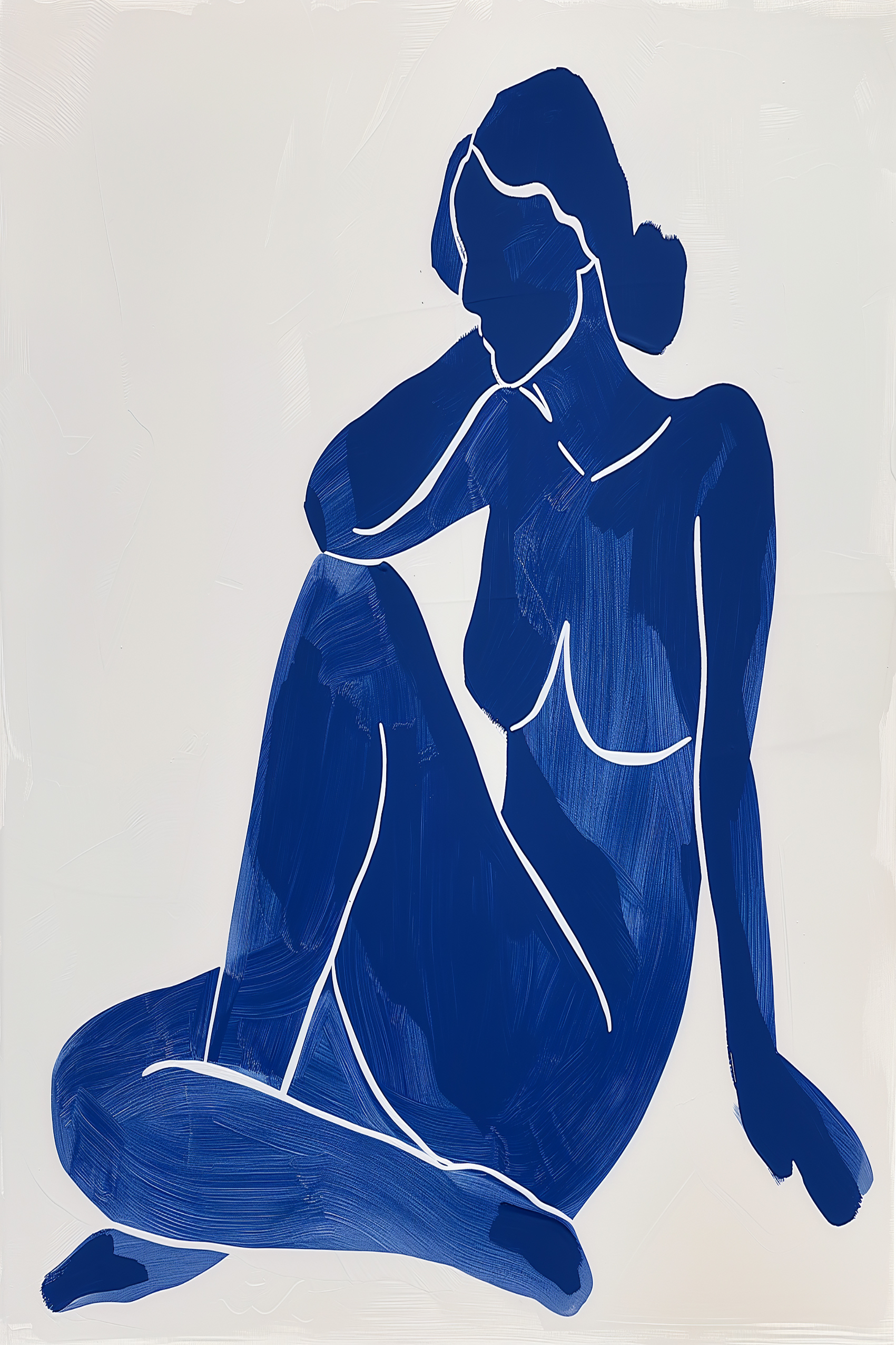 Blue Woman Matisse Inspired