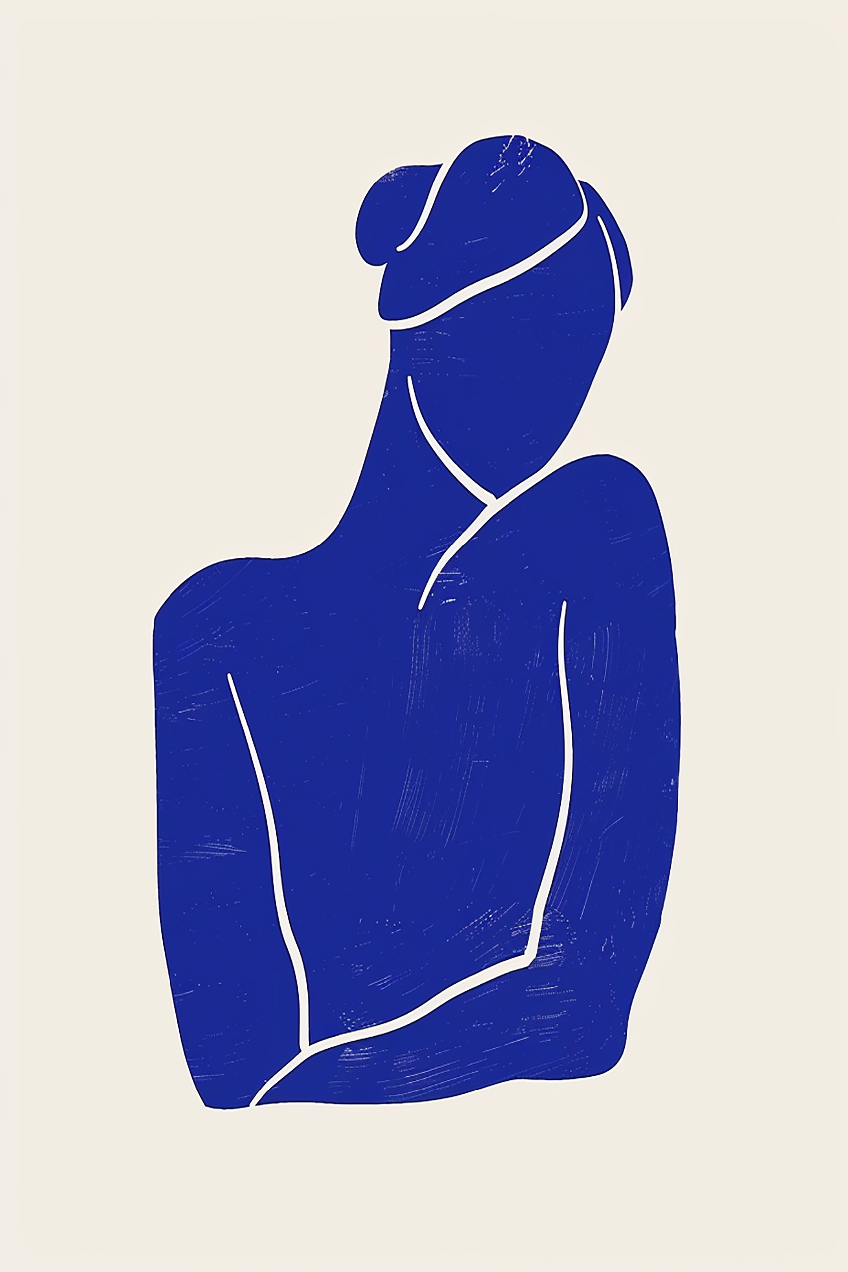 Blue Woman Minimalist Form