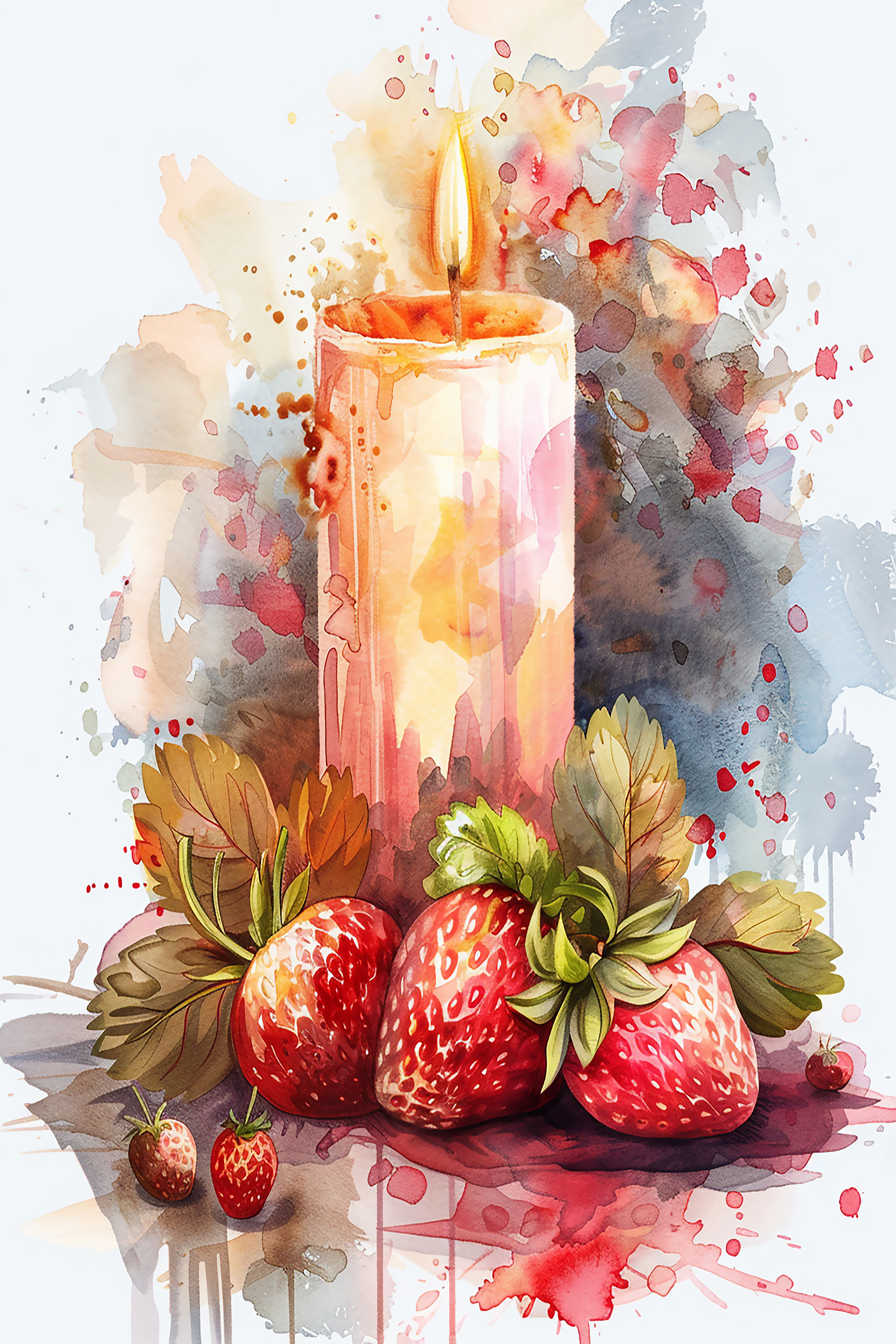 Candlelit Strawberry Serenity