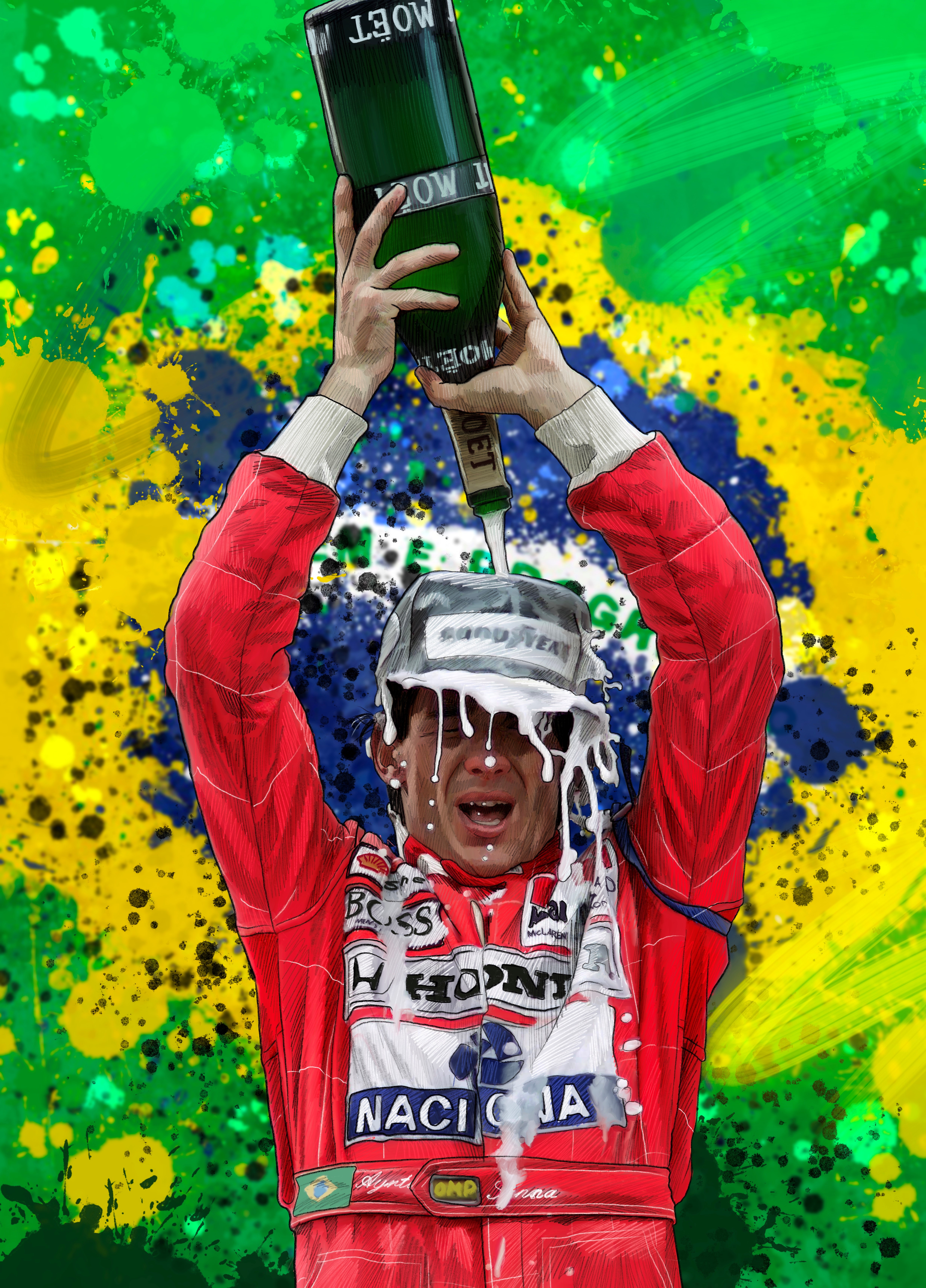 Champagne Shower Ayrton Senna