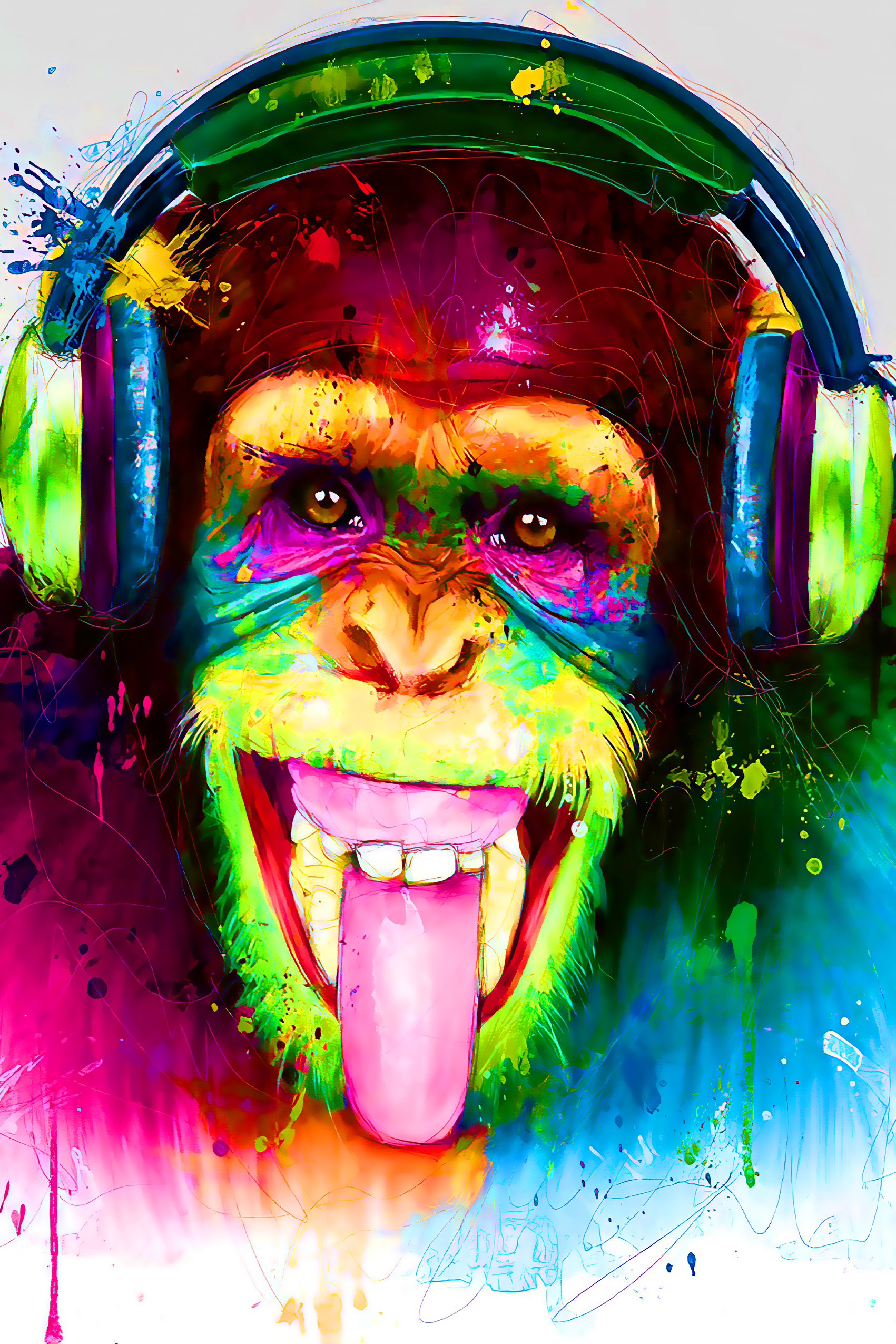 Chimpanzee in Headphones