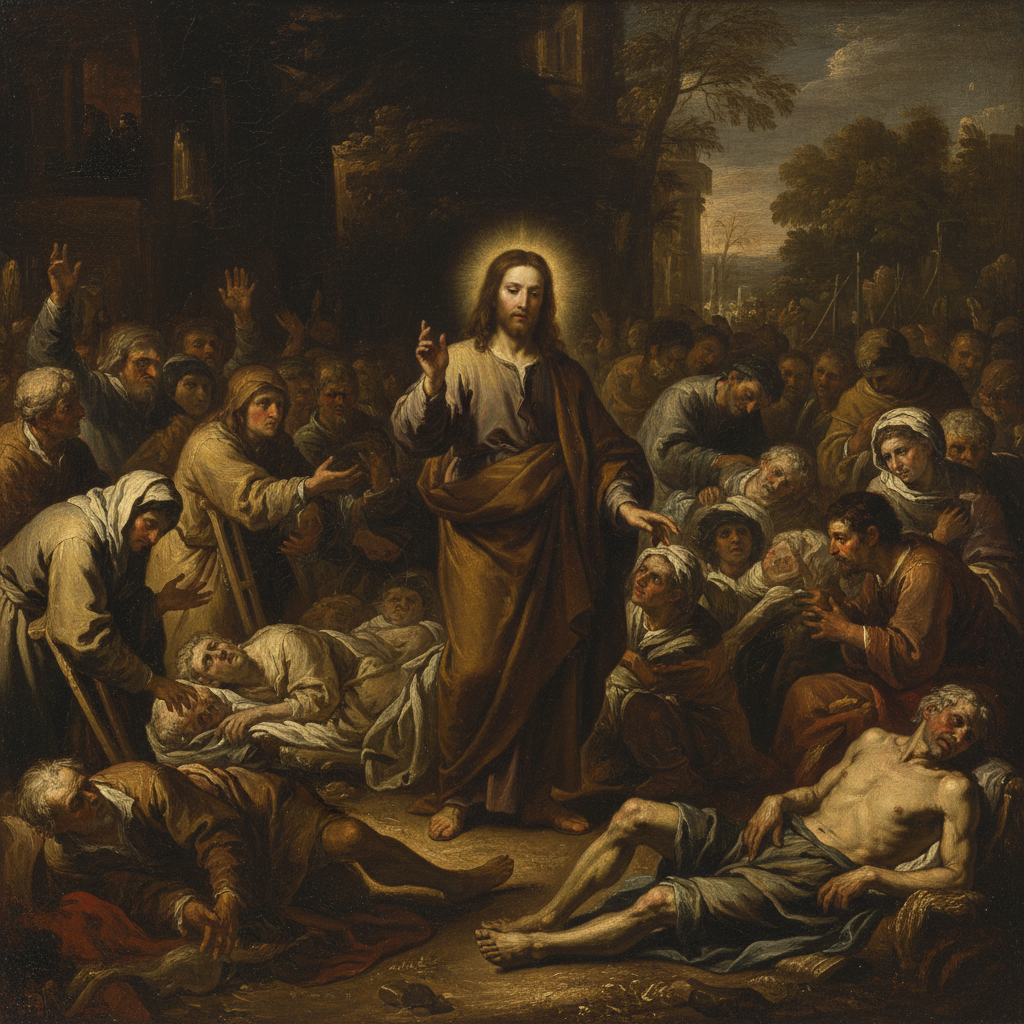 Christ Healing the Sick (Hundred Guilder Print) — Rembrandt van Rijn
