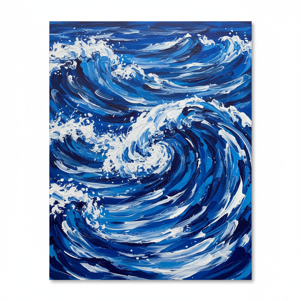 Cobalt Tide — Abstract Ocean Wall Art Print
