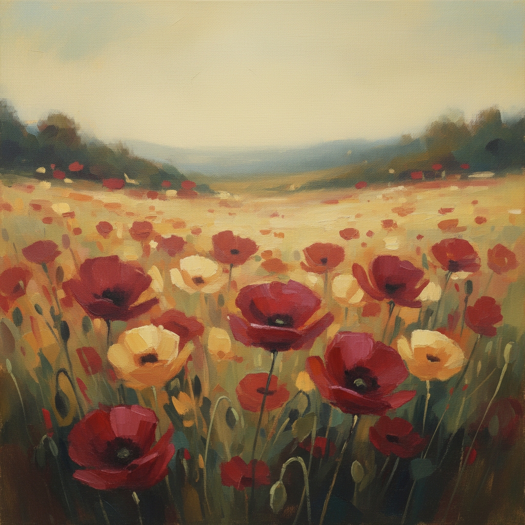 Crimson Dreamscape Poppies