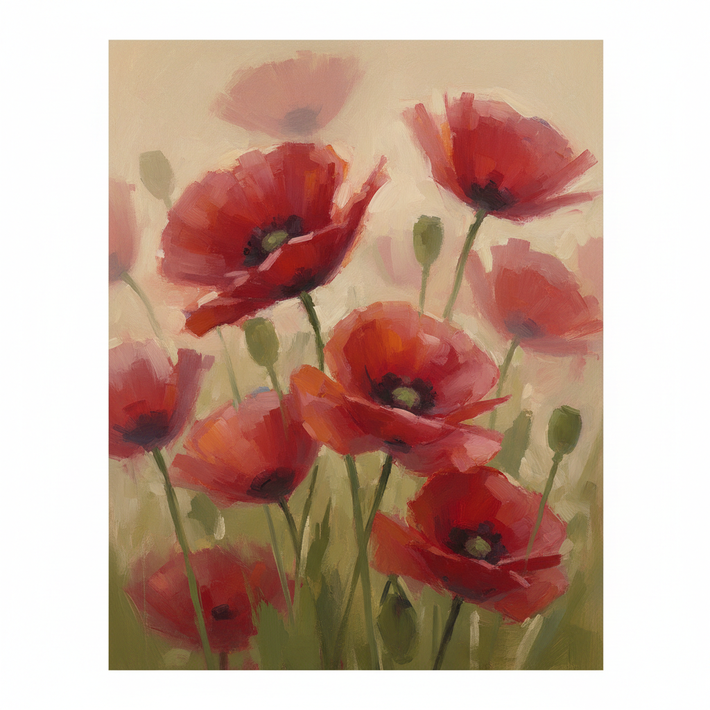 Crimson Dreamscape Poppies