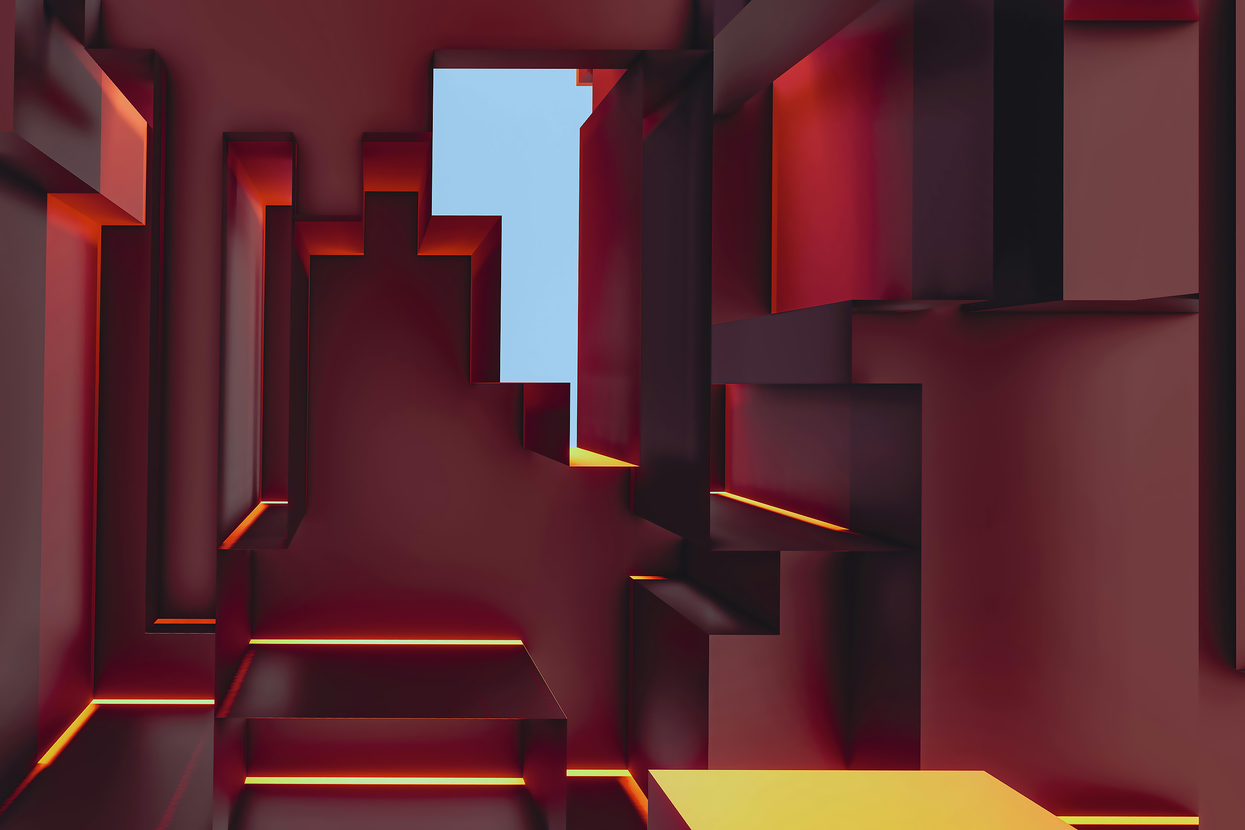Crimson Geometry Skyward