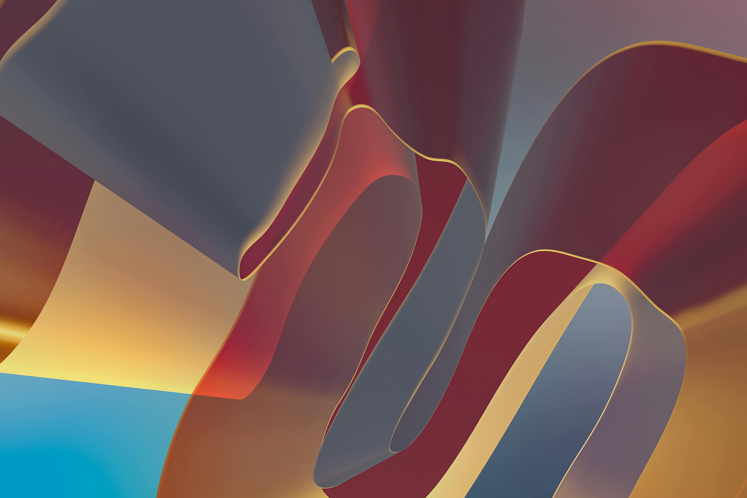 Crimson Horizon Ribbons