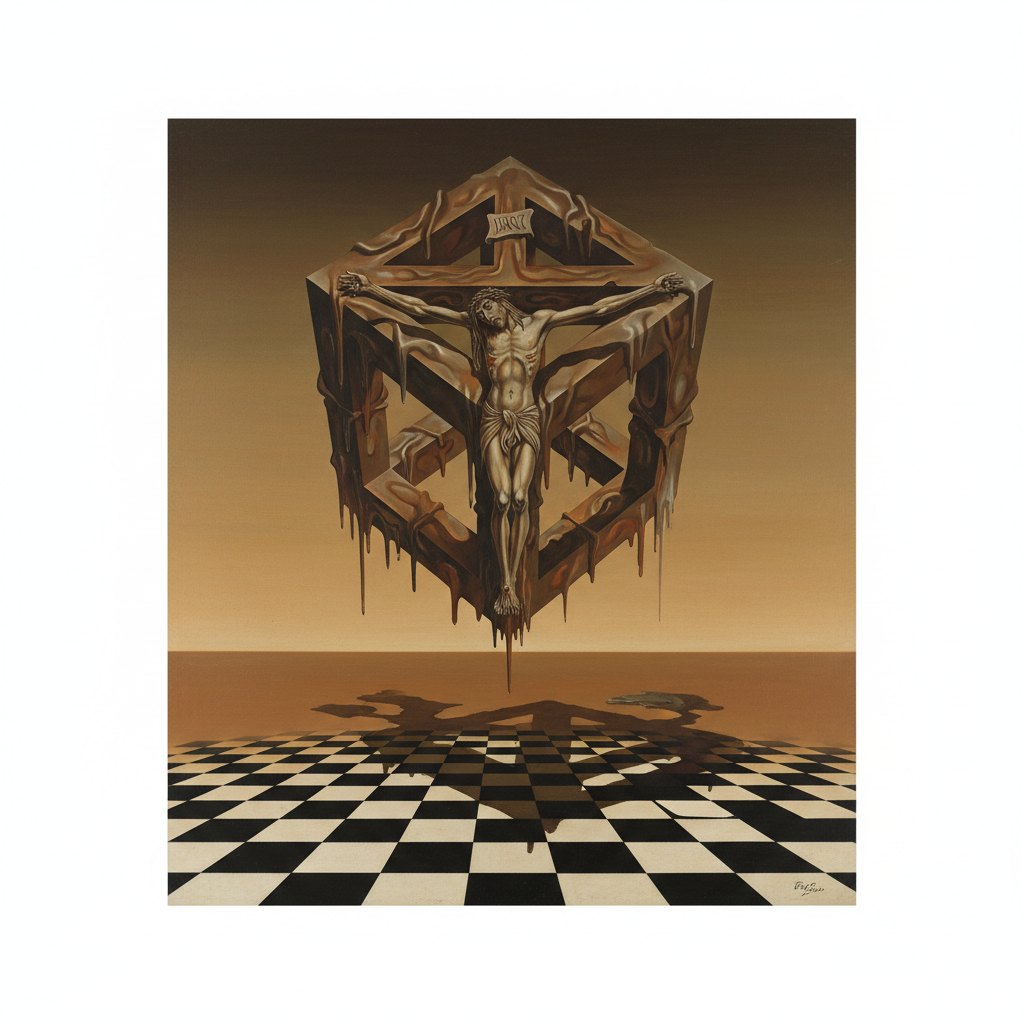 Crucifixion (Corpus Hypercubus) — Salvador Dalí