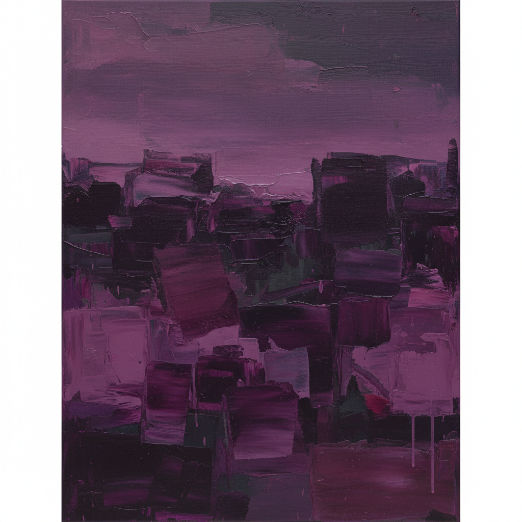 Dusk Pigment — Moody Abstract Wall Art in Plum