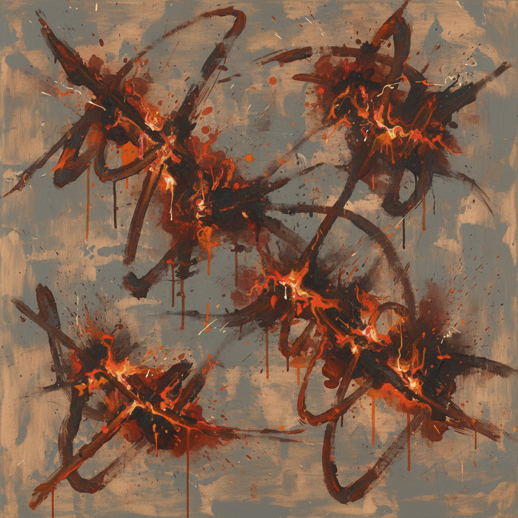 Ember Field — Bold Abstract Expressionist Canvas Art