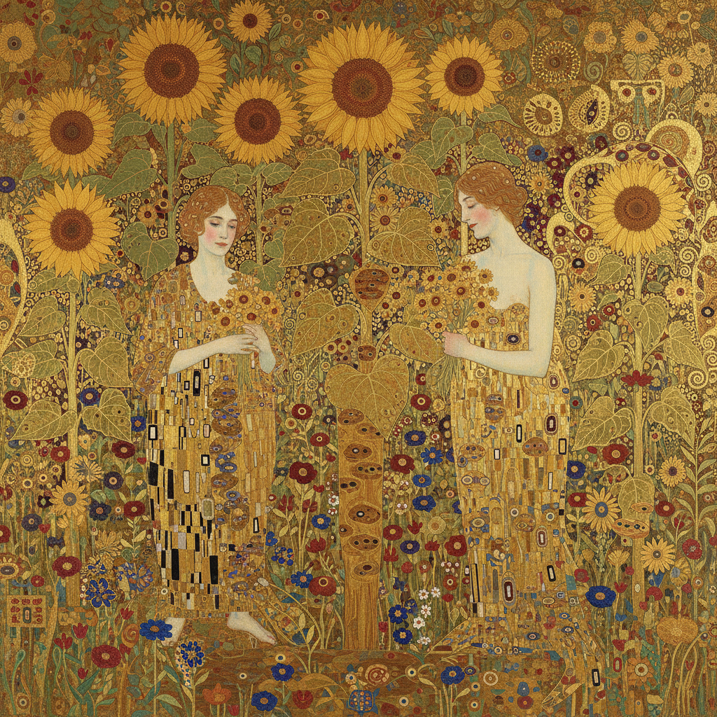 Farm Garden with Sunflowers — Gustav Klimt