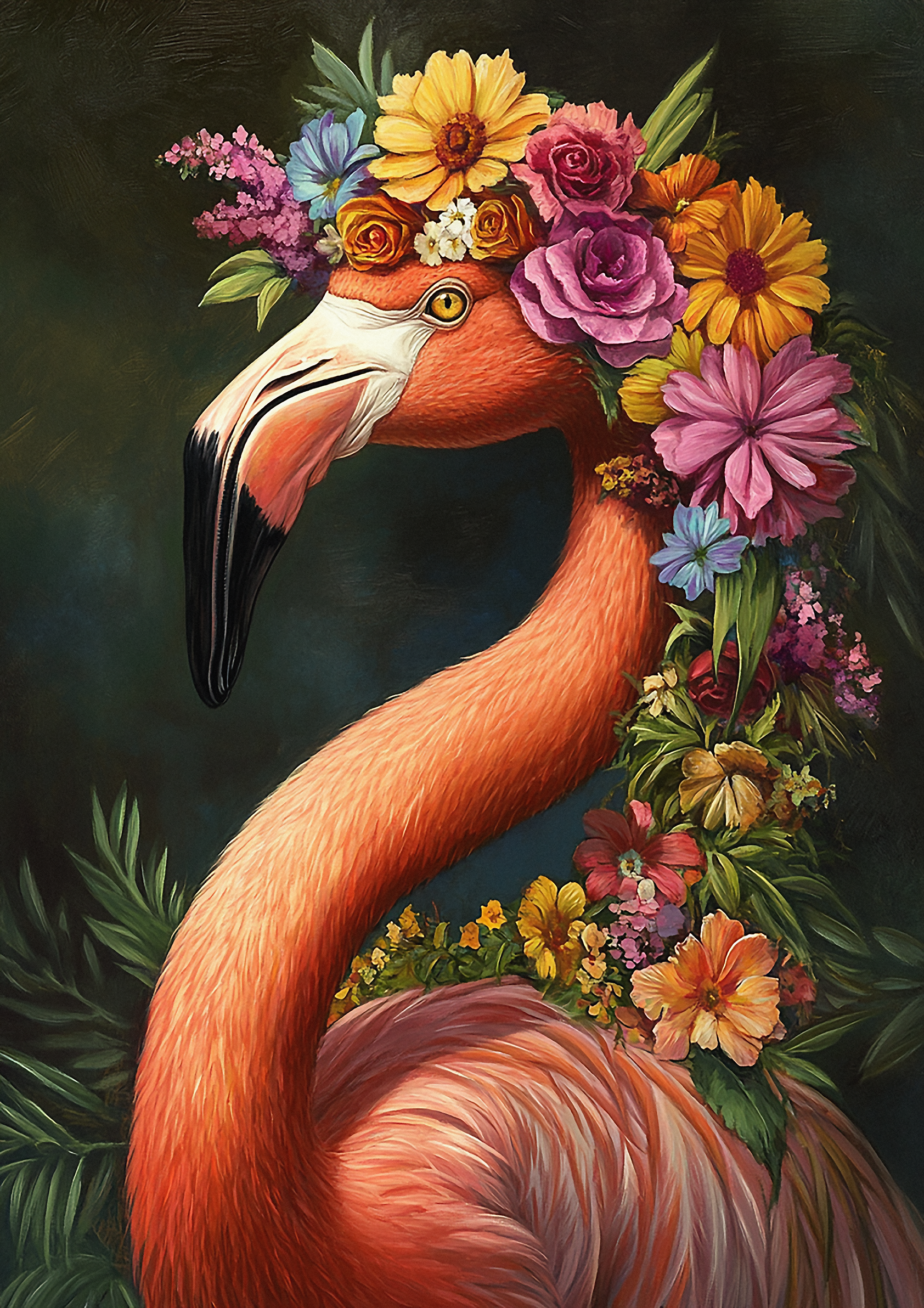 Flamingo Floral Crown