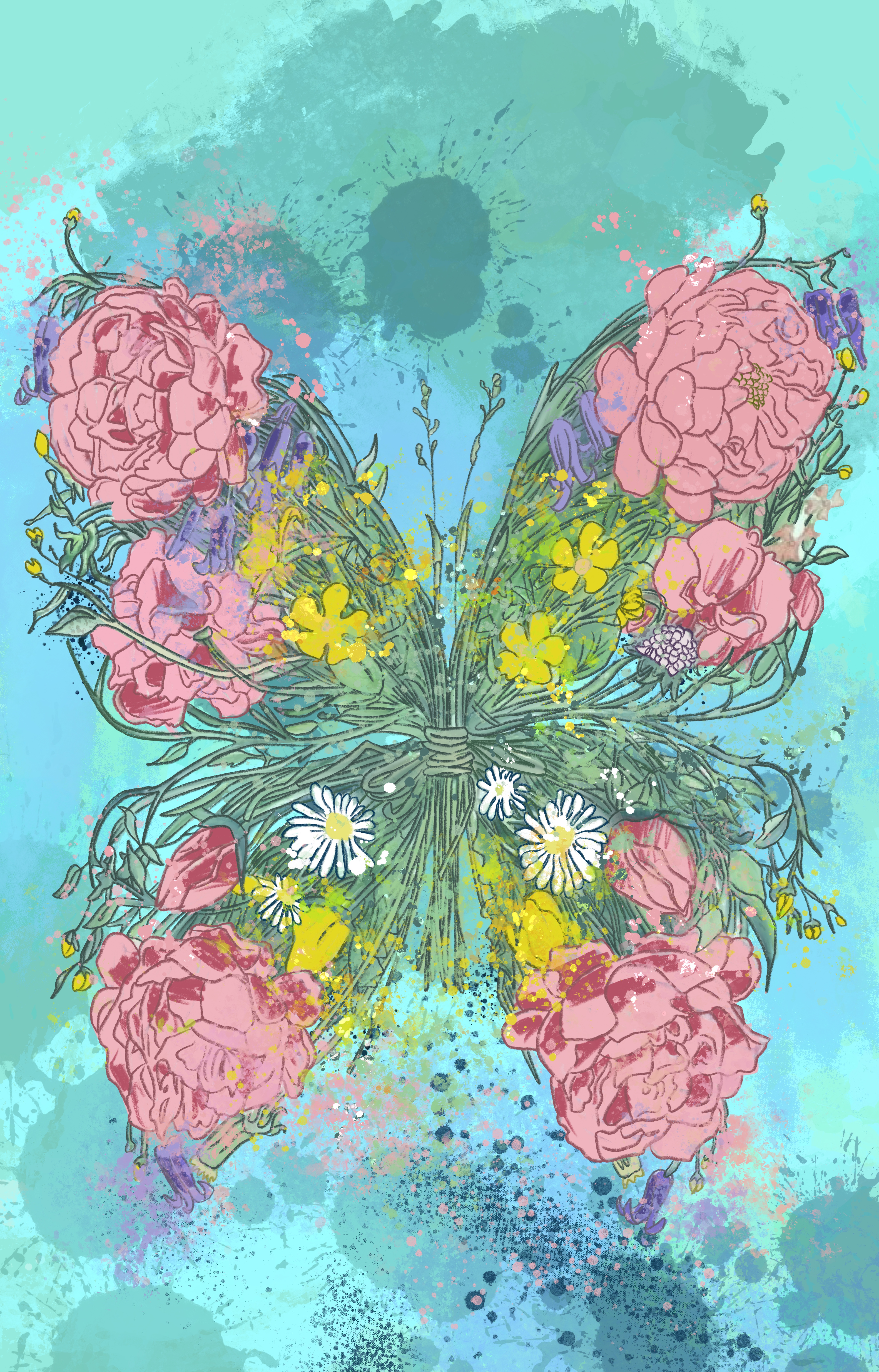 Floral Butterfly Swath