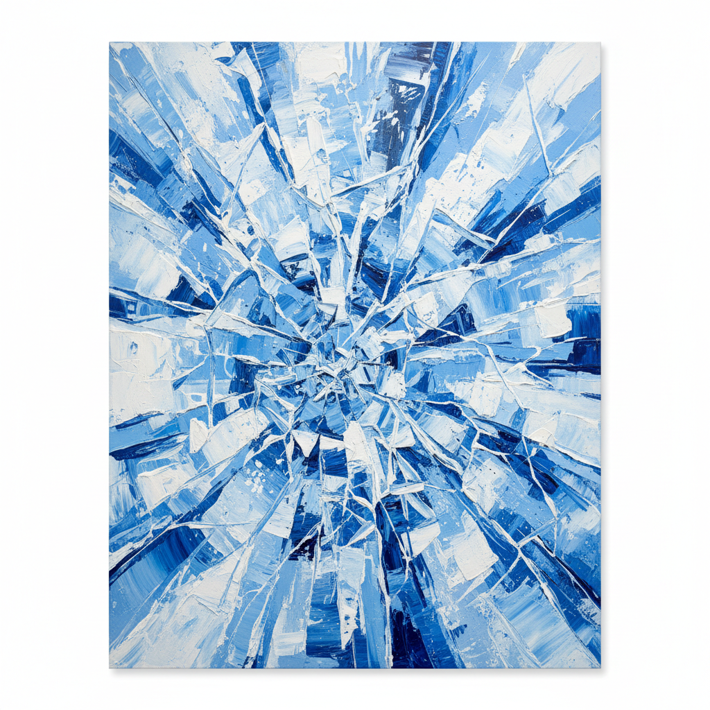 Frostbreak — Icy Blue Abstract Art Print