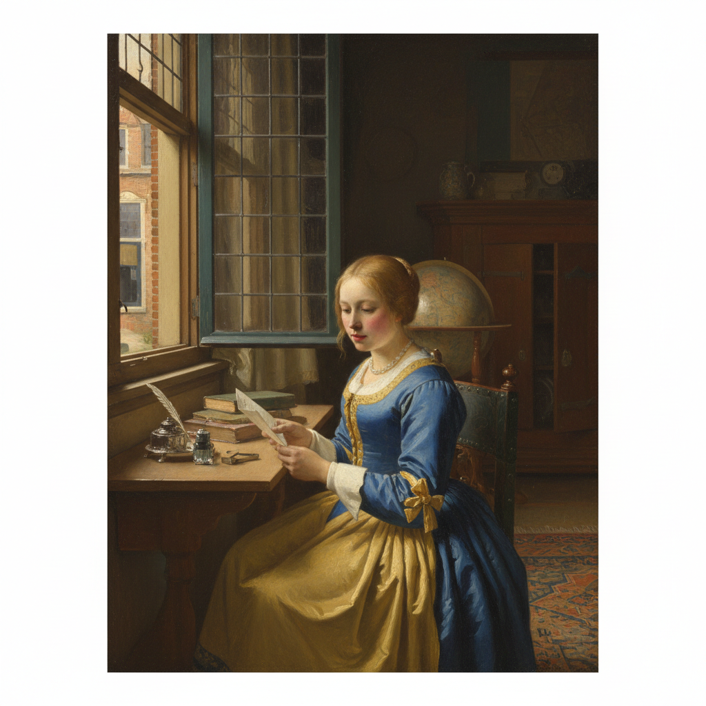 Girl Reading a Letter at an Open Window — Johannes Vermeer