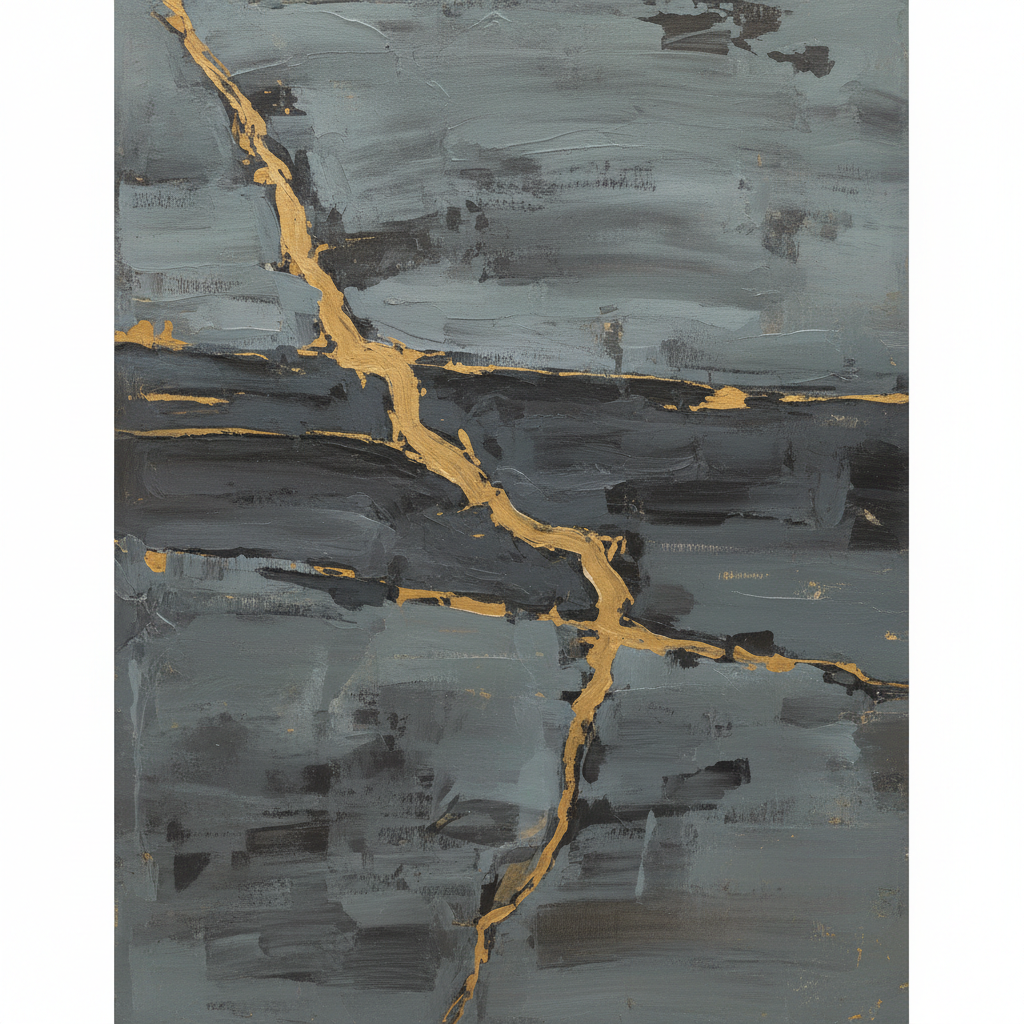 Granite Memory — Modern Abstract Art in Slate Grey