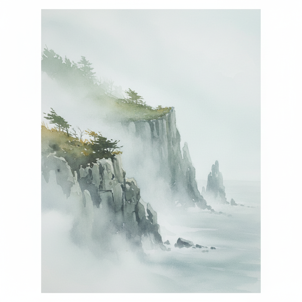 Hazy Coastal Bluff