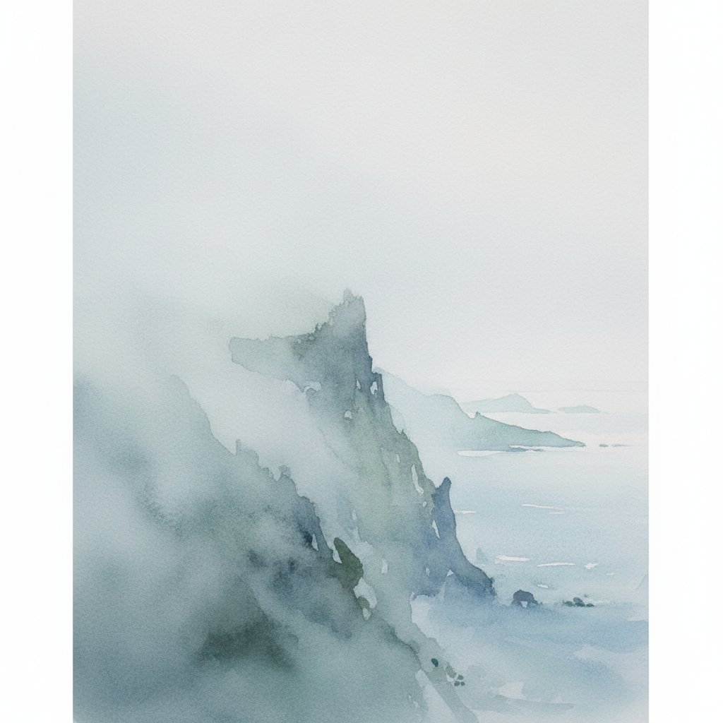 Hazy Coastal Cliff