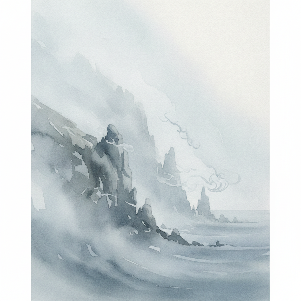 Hazy Coastal Cliff