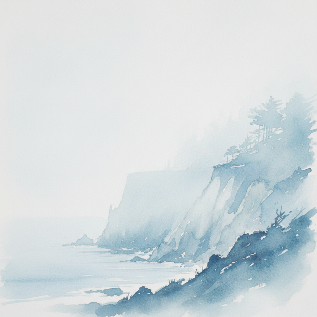 Hazy Coastal Cliff