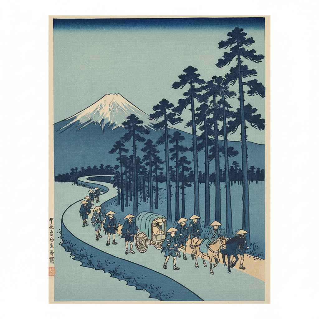 Hodogaya on the Tokaido — Katsushika Hokusai