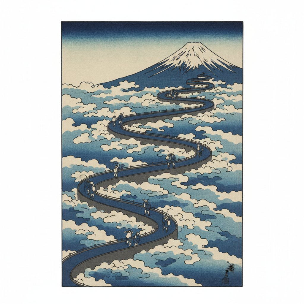 Inume Pass in Kai Province — Katsushika Hokusai