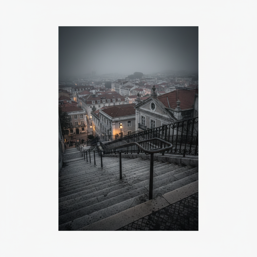 Lisbon Steps at Dusk