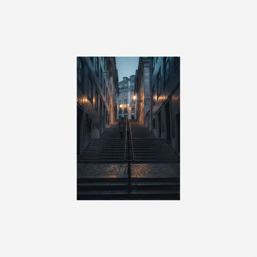 Lisbon Steps at Dusk