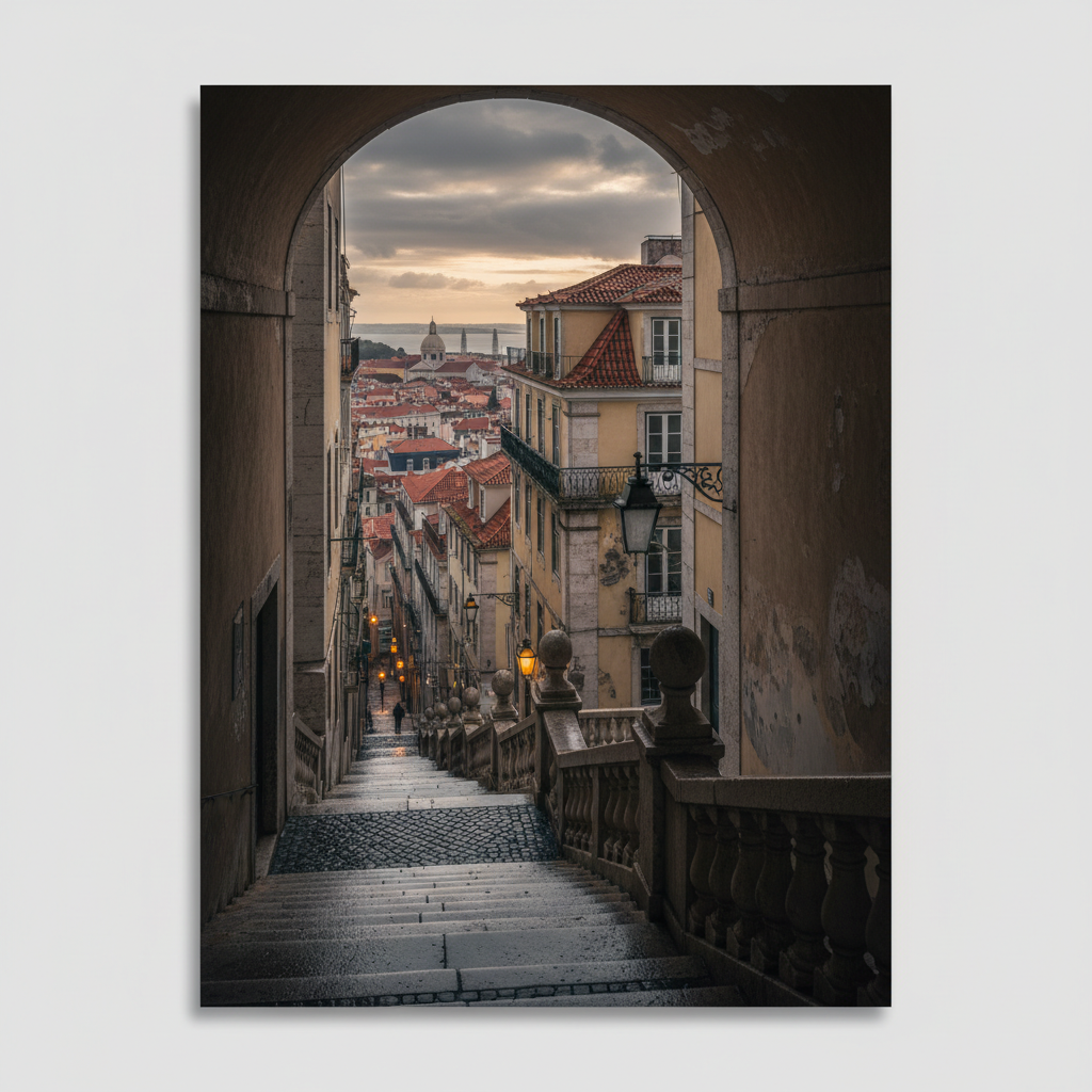 Lisbon Steps at Dusk