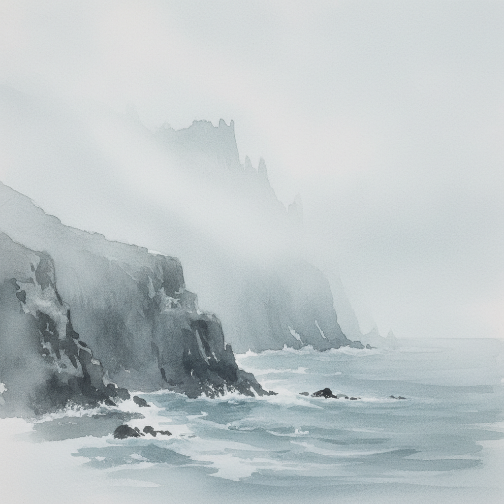 Misty Coastal Bluffs