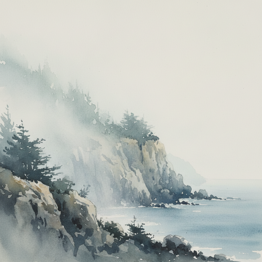 Misty Coastal Bluffs