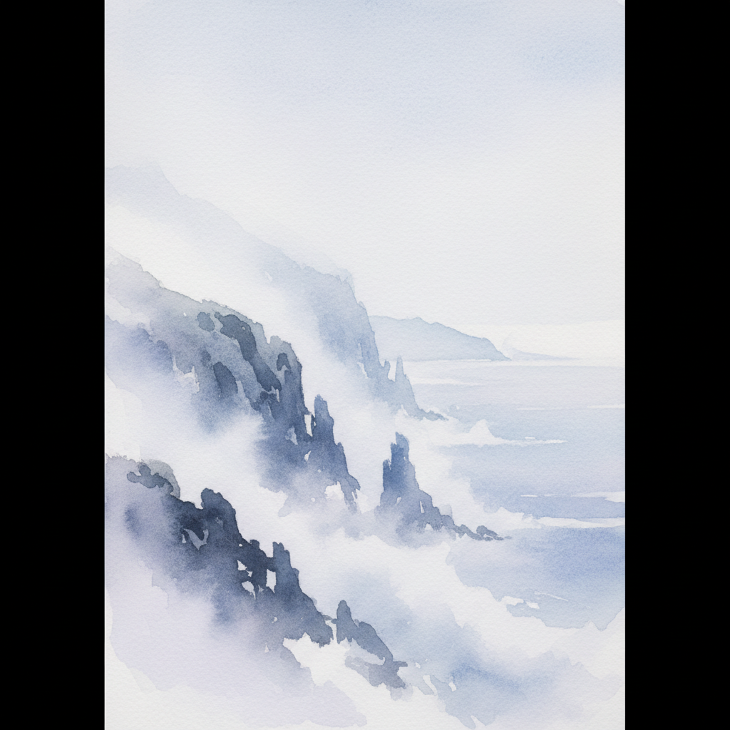 Misty Coastal Cliffs