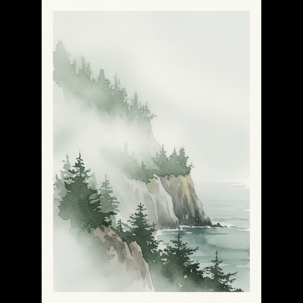 Misty Coastal Embrace