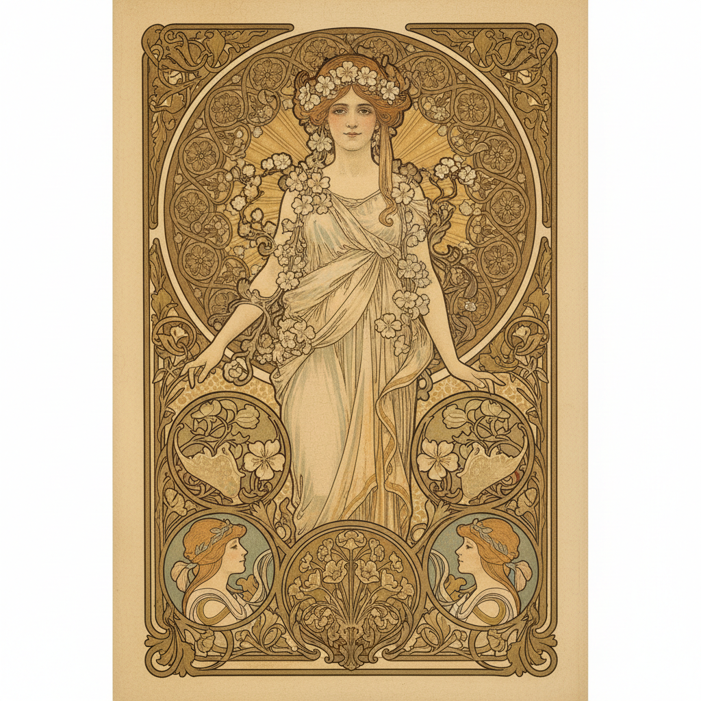 Mucha Reimagined: Floral Grace