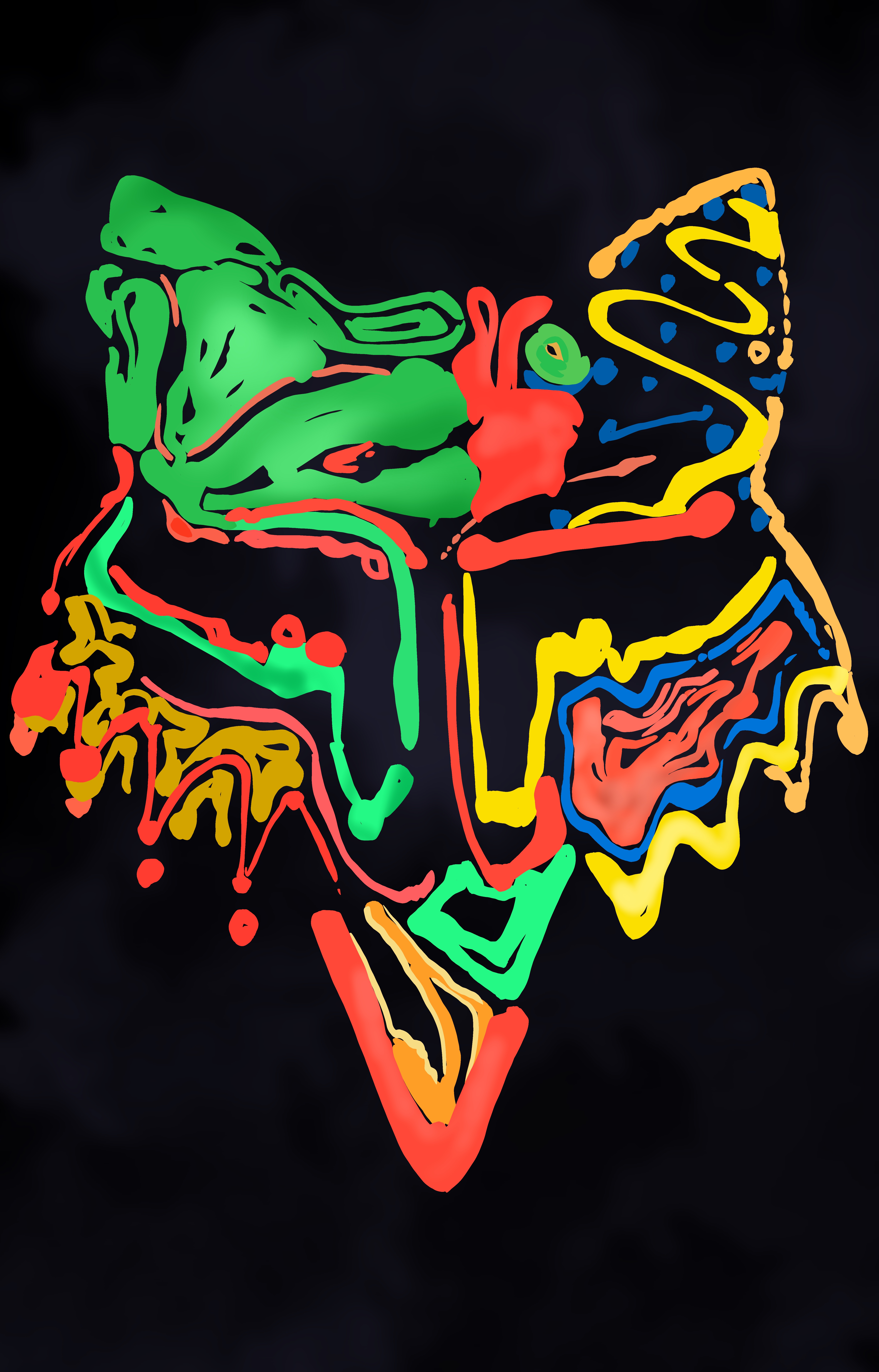 Neon Fox Abstract