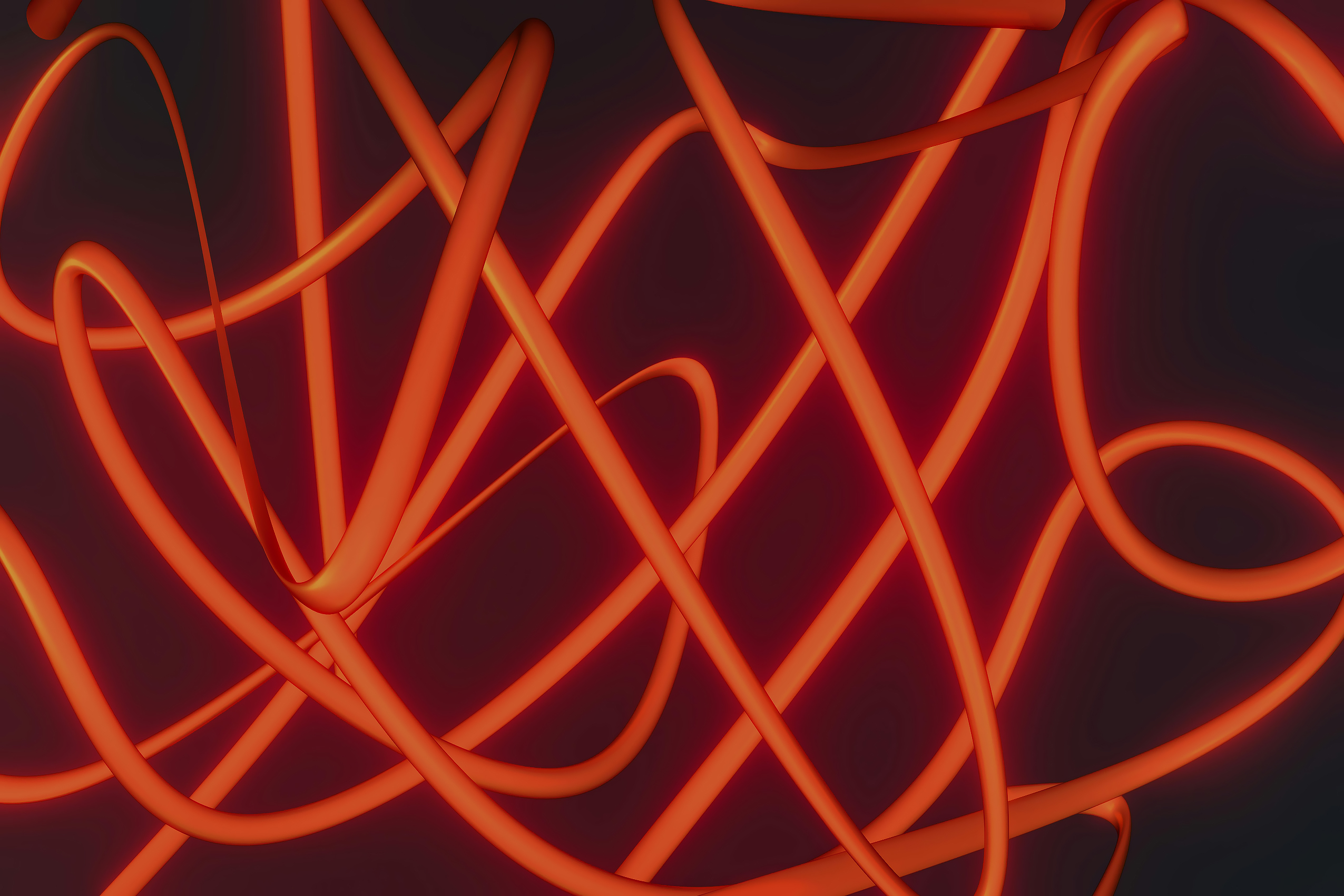 Neon Red Swirls