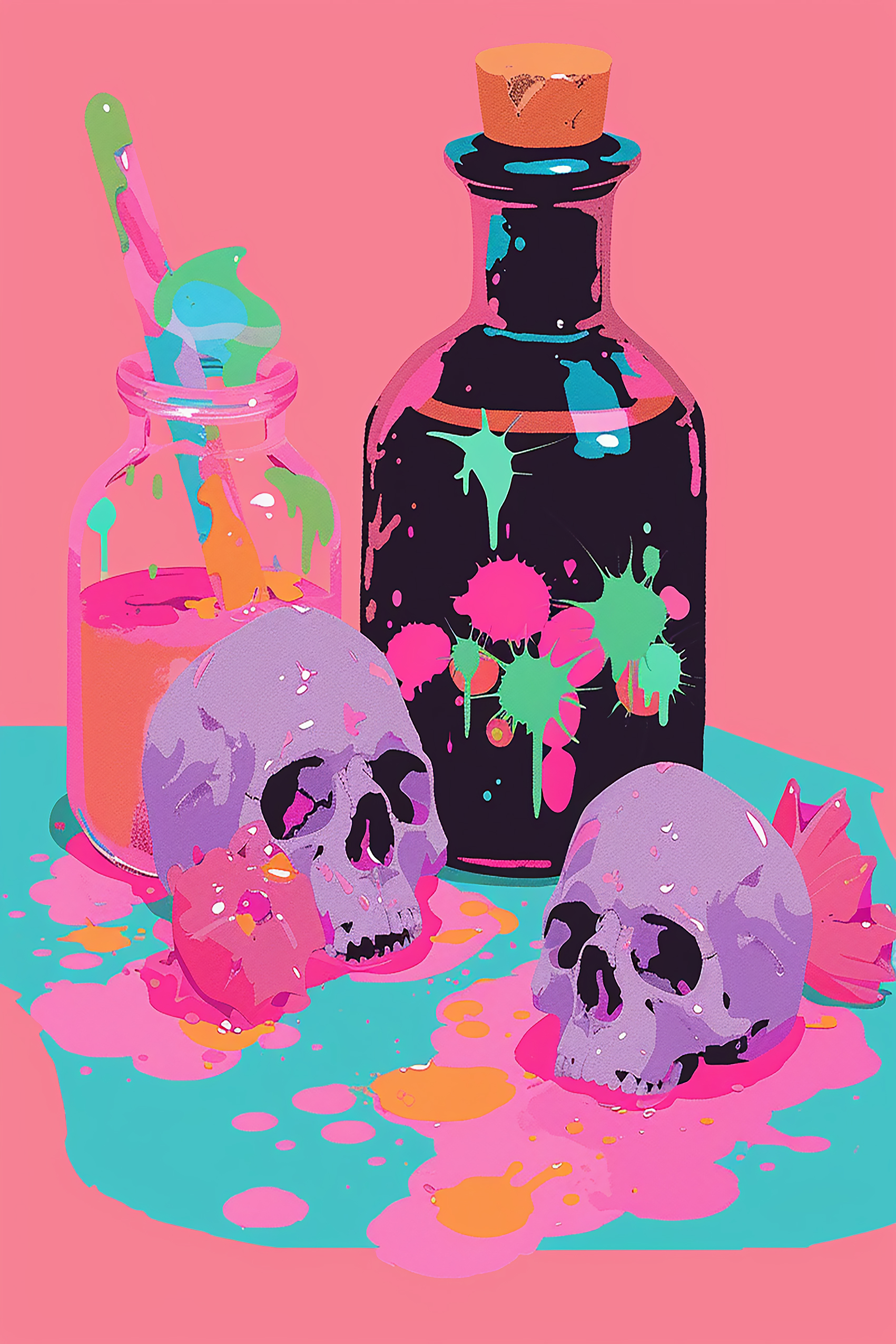 Neon Skull Spill