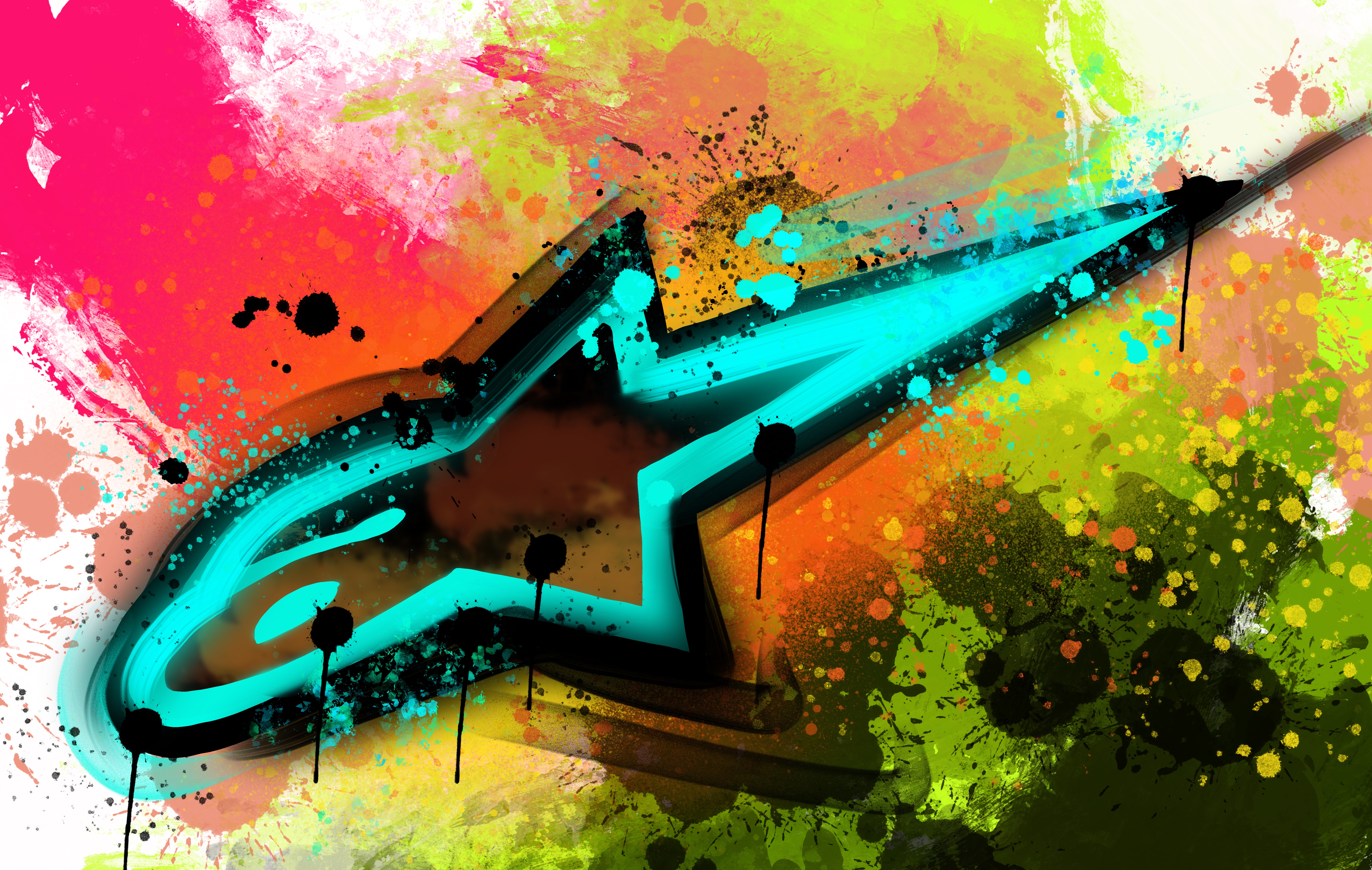 Neon Starburst Splatter