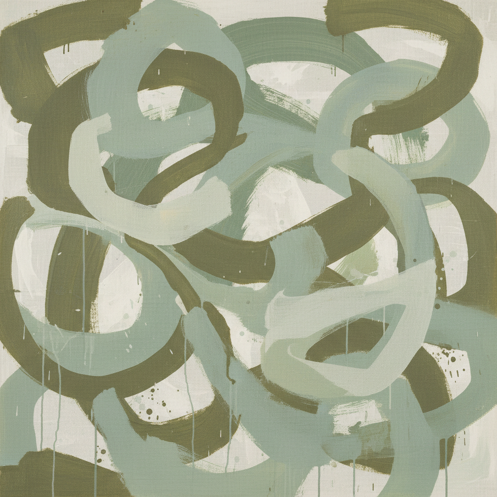 Olive Grove — Sage Green Abstract Wall Art Print