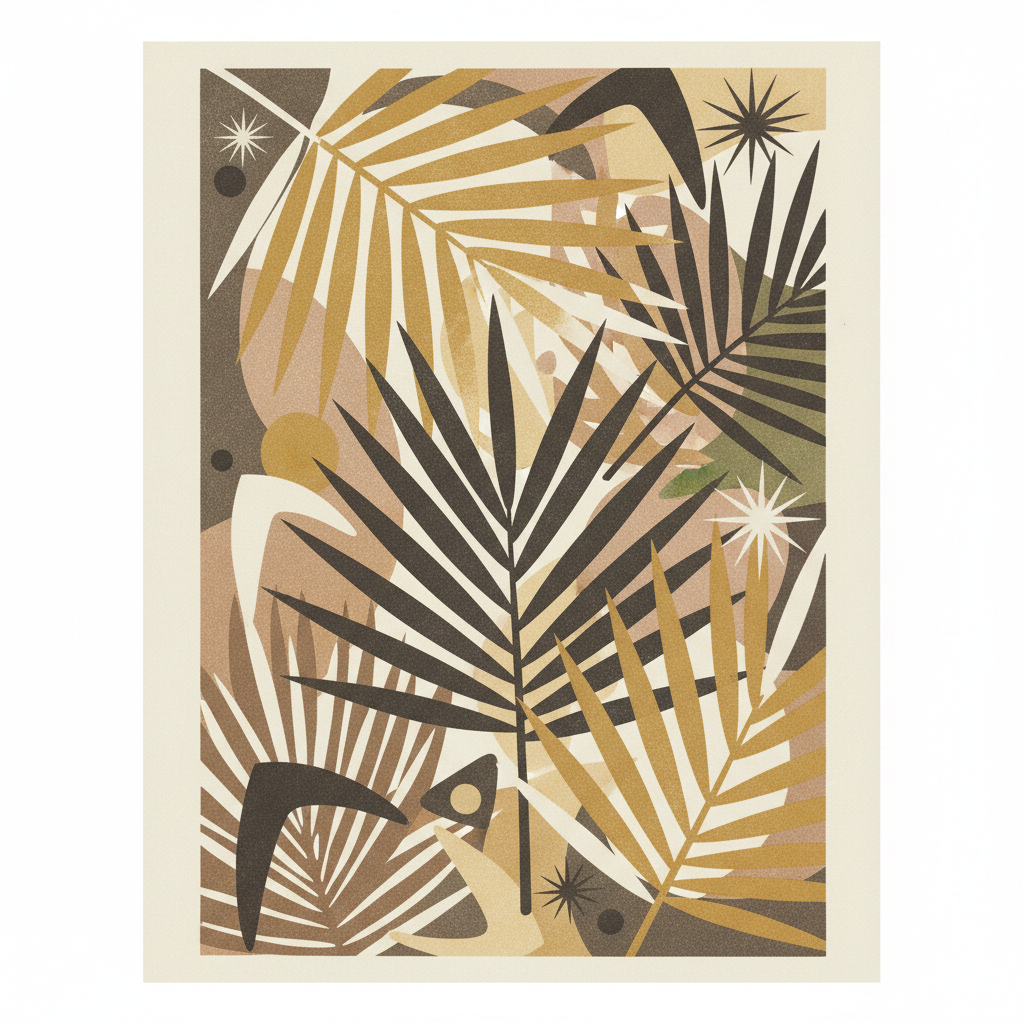 Palm Frond Mid-Century