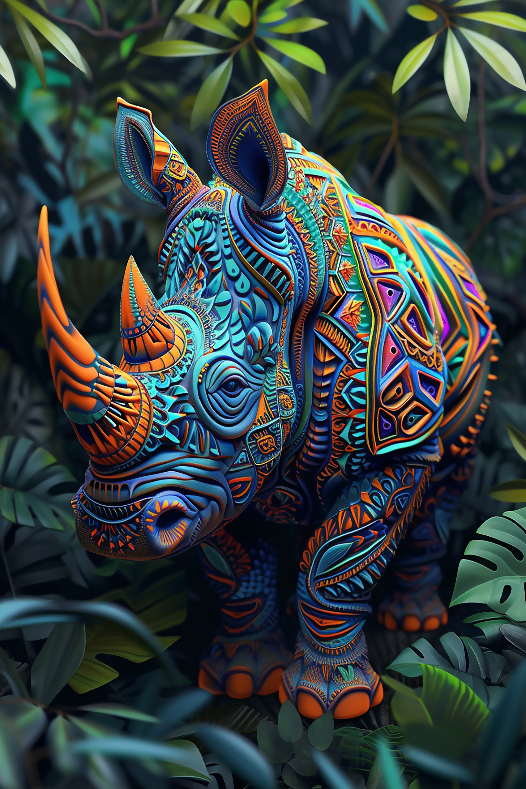 Psychedelic Jungle Rhino